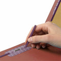 Smead SafeSHIELD 2/5 Tab Cut Letter Recycled Classification Folder, Red, 8 1/2" Width x 11" Length, 10 / Box, SMD14075