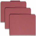 Smead SafeSHIELD 2/5 Tab Cut Letter Recycled Classification Folder, Red, 8 1/2" Width x 11" Length, 10 / Box, SMD14079