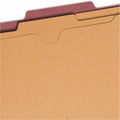 Smead SafeSHIELD 2/5 Tab Cut Letter Recycled Classification Folder, Red, 8 1/2" Width x 11" Length, 10 / Box, SMD14079