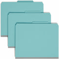 Smead SafeSHIELD 2/5 Tab Cut Letter Recycled Classification Folder, Blue, 8 1/2" Width x 11" Length, 10 / Box, SMD14081