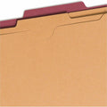 Smead SafeSHIELD 2/5 Tab Cut Letter Recycled Classification Folder, Bright Red, 8 1/2" Width x 11" Length, 10 / Box, SMD14082