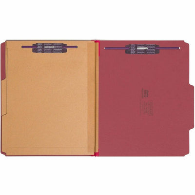 Smead SafeSHIELD 2/5 Tab Cut Letter Recycled Classification Folder, Bright Red, 8 1/2" Width x 11" Length, 10 / Box, SMD14082