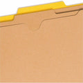 Smead SafeSHIELD 2/5 Tab Cut Letter Recycled Classification Folder, Yellow, 8 1/2" Width x 11" Length, 10 / Box, SMD14084