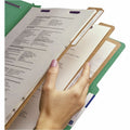Smead SafeSHIELD 2/5 Tab Cut Letter Recycled Classification Folder, Green, 8 1/2" Width x 11" Length, 10 / Box, SMD14097