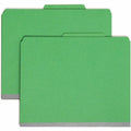 Smead SafeSHIELD 2/5 Tab Cut Letter Recycled Classification Folder, Green, 8 1/2" Width x 11" Length, 10 / Box, SMD14097