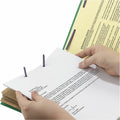 Smead SafeSHIELD 2/5 Tab Cut Letter Recycled Classification Folder, Green, 8 1/2" Width x 11" Length, 10 / Box, SMD14097