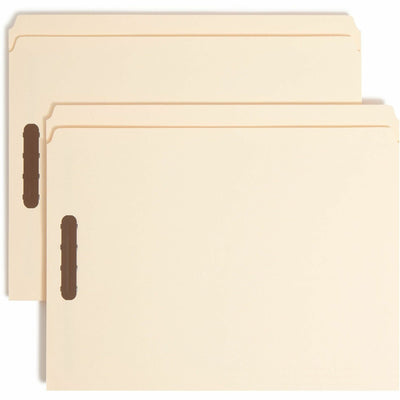 Smead Straight Tab Cut Letter Recycled Fastener Folder, Manila, 8 1/2" Width x 11" Length, 50 / Box, SMD14513