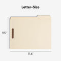 Smead 1/3 Tab Cut Letter Recycled Fastener Folder, Manila, 8 1/2" Width x 11" Length, 50 / Box, SMD14537