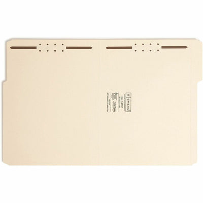 Smead 1/3 Tab Cut Letter Recycled Fastener Folder, Manila, 8 1/2" Width x 11" Length, 50 / Box, SMD14537