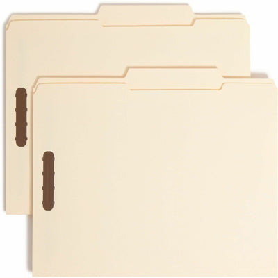 Smead 2/5 Tab Cut Letter Recycled Fastener Folder, Manila, 8 1/2" Width x 11" Length, 50 / Box, SMD14580
