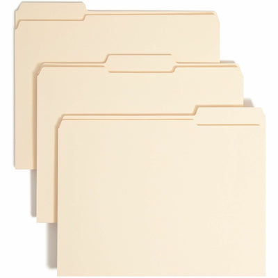 Smead 1/3 Tab Cut Letter Recycled Fastener Folder, Manila, 8 1/2" Width x 11" Length, 50 / Box, SMD14595