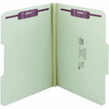Smead 1/3 Tab Cut Letter Recycled Fastener Folder, Green, 8 1/2" Width x 11" Length, 25 / Box, SMD14931
