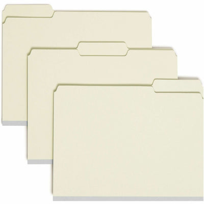 Smead 1/3 Tab Cut Letter Recycled Fastener Folder, Gray/Green, 8 1/2" Width x 11" Length, 25 / Box, SMD14934