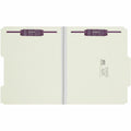 Smead 2/5 Tab Cut Letter Recycled Fastener Folder, Green, 8 1/2" Width x 11" Length, 25 / Box, SMD14980
