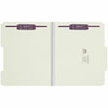 Smead 2/5 Tab Cut Letter Recycled Fastener Folder, Green, 8 1/2" Width x 11" Length, 25 / Box, SMD14980