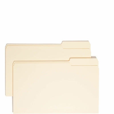 Smead 1/3 Tab Cut Legal Recycled Top Tab File Folder, Manila, 8 1/2" Width x 14" Length, 100 / Box, SMD15333