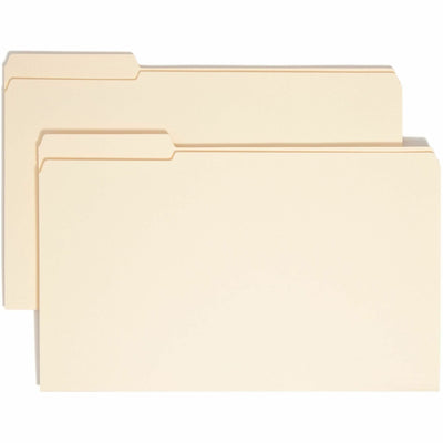 Smead 1/3 Tab Cut Legal Recycled Top Tab File Folder, Manila, 8 1/2" Width x 14" Length, 100 / Box, SMD15335