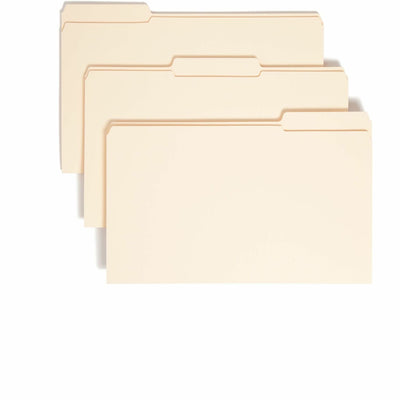 Smead 1/3 Tab Cut Legal Recycled Top Tab File Folder, Manila, 8 1/2" Width x 14" Length, 100 / Box, SMD15434