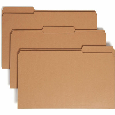 Smead 1/3 Tab Cut Legal Recycled Top Tab File Folder, Kraft, 8 1/2" Width x 14" Length, 100 / Box, SMD15734