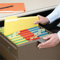 Smead Colored 1/3 Tab Cut Legal Recycled Top Tab File Folder, Yellow, 8 1/2" Width x 14" Length, 100 / Box, SMD16943