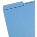 Smead Colored 1/3 Tab Cut Legal Recycled Top Tab File Folder, Blue, 8 1/2" Width x 14" Length, 100 / Box, SMD17034