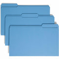 Smead Colored 1/3 Tab Cut Legal Recycled Top Tab File Folder, Blue, 8 1/2" Width x 14" Length, 100 / Box, SMD17034