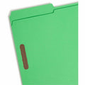 Smead Colored 1/3 Tab Cut Legal Recycled Fastener Folder, Green, 8 1/2" Width x 14" Length, 50 / Box, SMD17140