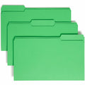 Smead Colored 1/3 Tab Cut Legal Recycled Top Tab File Folder, Green, 8 1/2" Width x 14" Length, 100 / Box, SMD17143