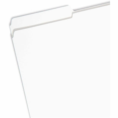 Smead Colored 1/3 Tab Cut Legal Recycled Top Tab File Folder, White, 8 1/2" Width x 14" Length, 100 / Box, SMD17834