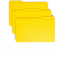 Smead Colored 1/3 Tab Cut Legal Recycled Top Tab File Folder, Yellow, 8 1/2" Width x 14" Length, 100 / Box, SMD17934