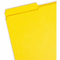 Smead Colored 1/3 Tab Cut Legal Recycled Top Tab File Folder, Yellow, 8 1/2" Width x 14" Length, 100 / Box, SMD17934