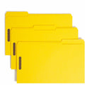 Smead Colored 1/3 Tab Cut Legal Recycled Fastener Folder, Yellow, 8 1/2" Width x 14" Length, 50 / Box, SMD17940