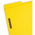 Smead Colored 1/3 Tab Cut Legal Recycled Fastener Folder, Yellow, 8 1/2" Width x 14" Length, 50 / Box, SMD17940