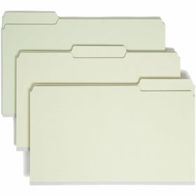 Smead 1/3 Tab Cut Legal Recycled Top Tab File Folder, Green, 8 1/2" Width x 14" Length, 25 / Box, SMD18230