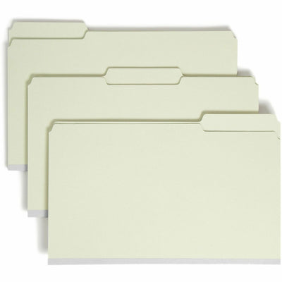 Smead 1/3 Tab Cut Legal Recycled Top Tab File Folder, Green, 8 1/2" Width x 14" Length, 25 / Box, SMD18234