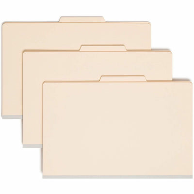 Smead 2/5 Tab Cut Legal Recycled Classification Folder, Manila, 8 1/2" Width x 14" Length, 10 / Box, SMD18700