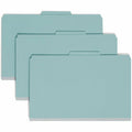 Smead SafeSHIELD 2/5 Tab Cut Legal Recycled Classification Folder, Blue, 8 1/2" Width x 14" Length, 10 / Box, SMD18730
