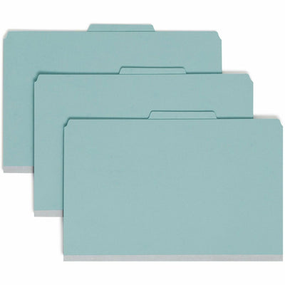 Smead SafeSHIELD 2/5 Tab Cut Legal Recycled Classification Folder, Blue, 8 1/2" Width x 14" Length, 10 / Box, SMD18730