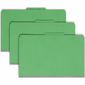 Smead SafeSHIELD 2/5 Tab Cut Legal Recycled Classification Folder, Green, 8 1/2" Width x 14" Length, 10 / Box, SMD18733