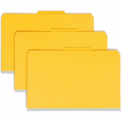 Smead SafeSHIELD 2/5 Tab Cut Legal Recycled Classification Folder, Yellow, 8 1/2" Width x 14" Length, 10 / Box, SMD18734