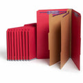 Smead SafeSHIELD 2/5 Tab Cut Legal Recycled Classification Folder, Bright Red, 8 1/2" Width x 14" Length, 10 / Box, SMD19031