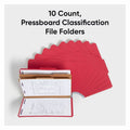 Smead SafeSHIELD 2/5 Tab Cut Legal Recycled Classification Folder, Bright Red, 8 1/2" Width x 14" Length, 10 / Box, SMD19031