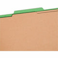 Smead SafeSHIELD 2/5 Tab Cut Legal Recycled Classification Folder, Green, 8 1/2" Width x 14" Length, 10 / Box, SMD19033