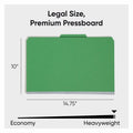 Smead SafeSHIELD 2/5 Tab Cut Legal Recycled Classification Folder, Green, 8 1/2" Width x 14" Length, 10 / Box, SMD19033