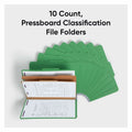 Smead SafeSHIELD 2/5 Tab Cut Legal Recycled Classification Folder, Green, 8 1/2" Width x 14" Length, 10 / Box, SMD19033