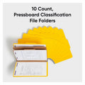Smead SafeSHIELD 2/5 Tab Cut Legal Recycled Classification Folder, Yellow, 8 1/2" Width x 14" Length, 10 / Box, SMD19034