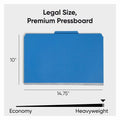 Smead SafeSHIELD 2/5 Tab Cut Legal Recycled Classification Folder, Dark Blue, 8 1/2" Width x 14" Length, 10 / Box, SMD19035