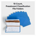 Smead SafeSHIELD 2/5 Tab Cut Legal Recycled Classification Folder, Dark Blue, 8 1/2" Width x 14" Length, 10 / Box, SMD19035