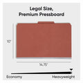 Smead SafeSHIELD 2/5 Tab Cut Legal Recycled Classification Folder, Red, 8 1/2" Width x 14" Length, 10 / Box, SMD19075
