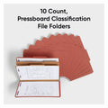 Smead SafeSHIELD 2/5 Tab Cut Legal Recycled Classification Folder, Red, 8 1/2" Width x 14" Length, 10 / Box, SMD19075